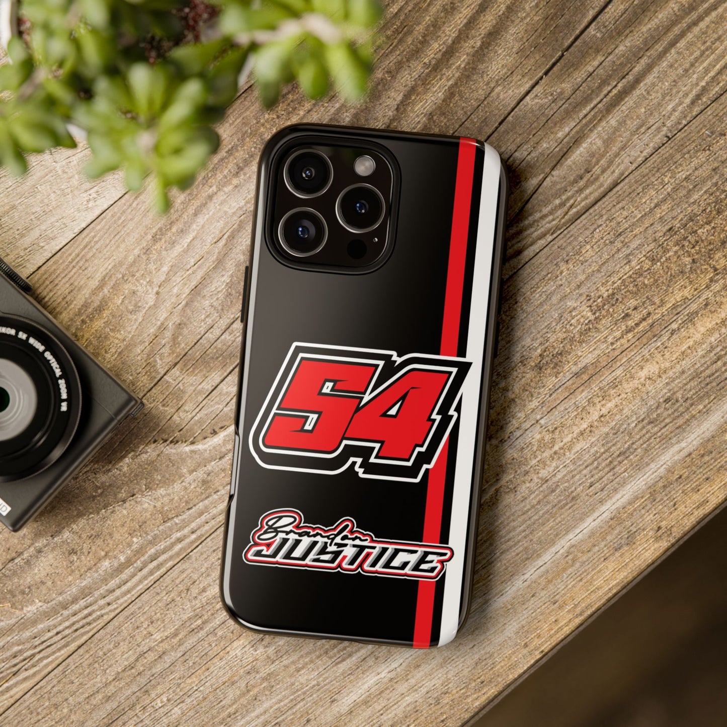 Brandon Justice #54 Race Stripe Phone Case