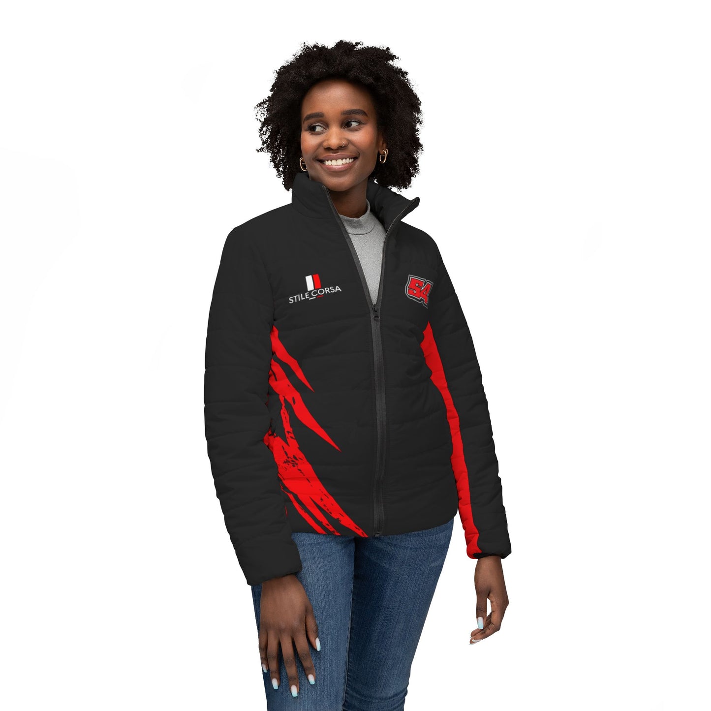 Brandon Justice #54 Black Fury Puffer - Women's Fit