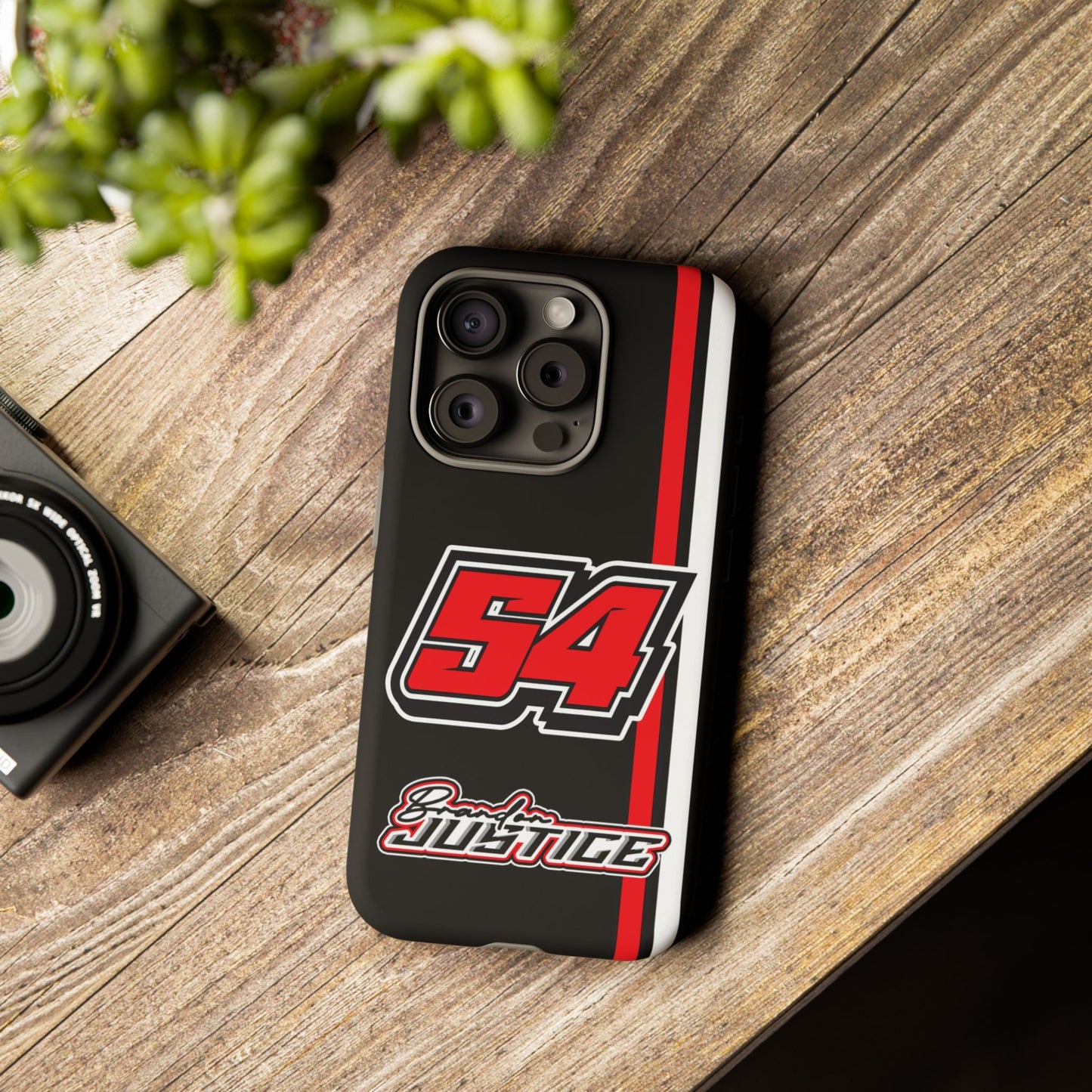 Brandon Justice #54 Race Stripe Phone Case