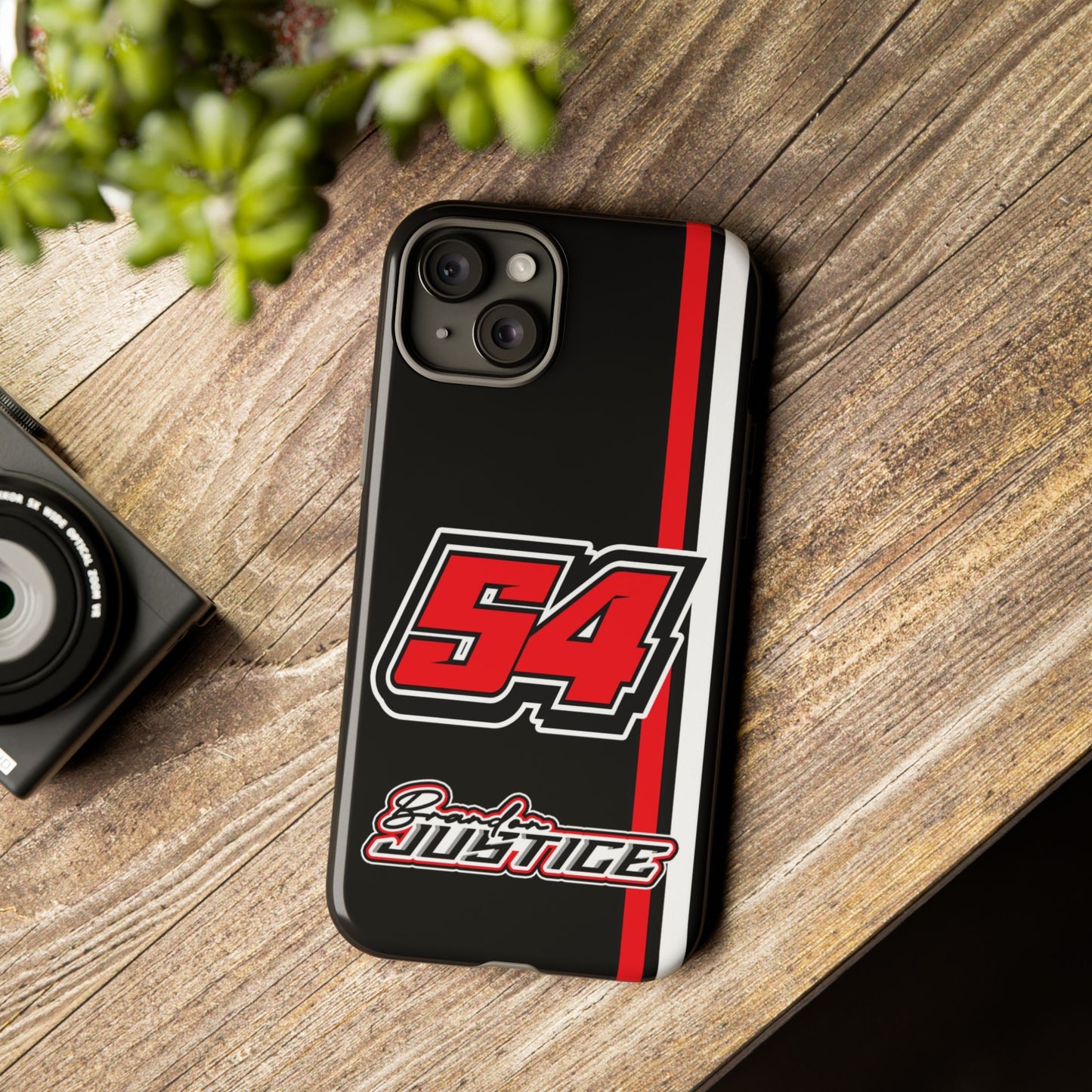 Brandon Justice #54 Race Stripe Phone Case