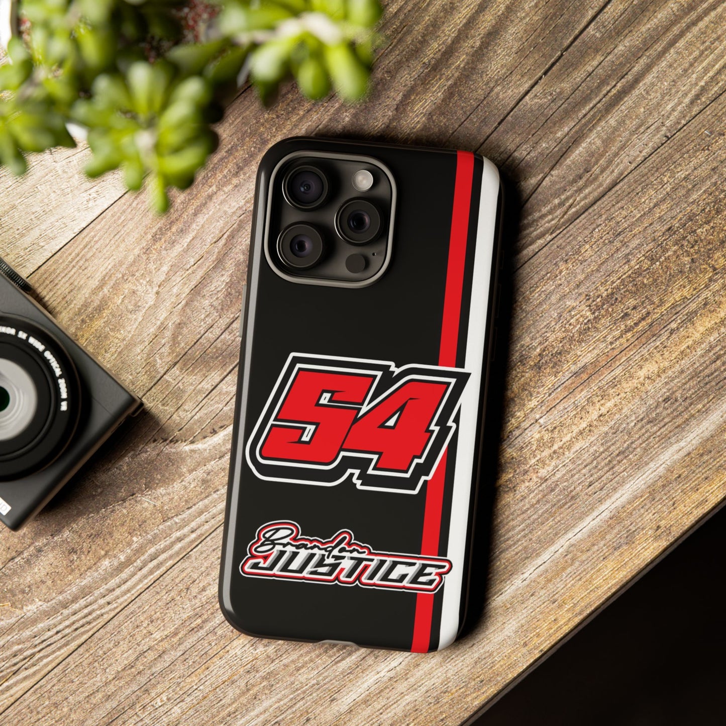Brandon Justice #54 Race Stripe Phone Case