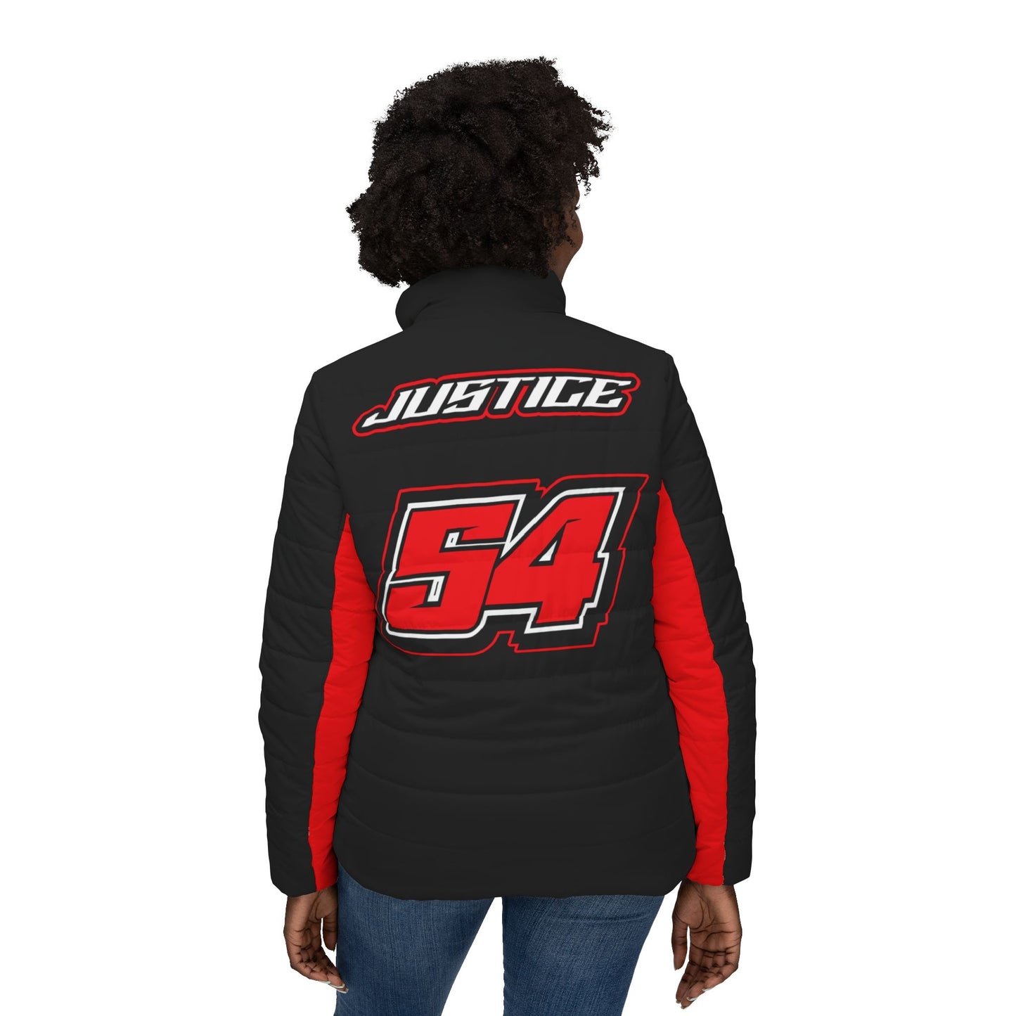 Brandon Justice #54 Black Fury Puffer - Women's Fit