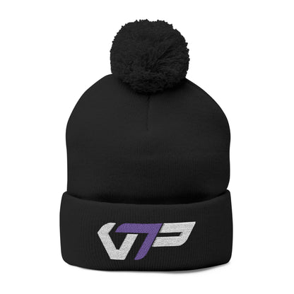 V7P Purple Pom Beanie