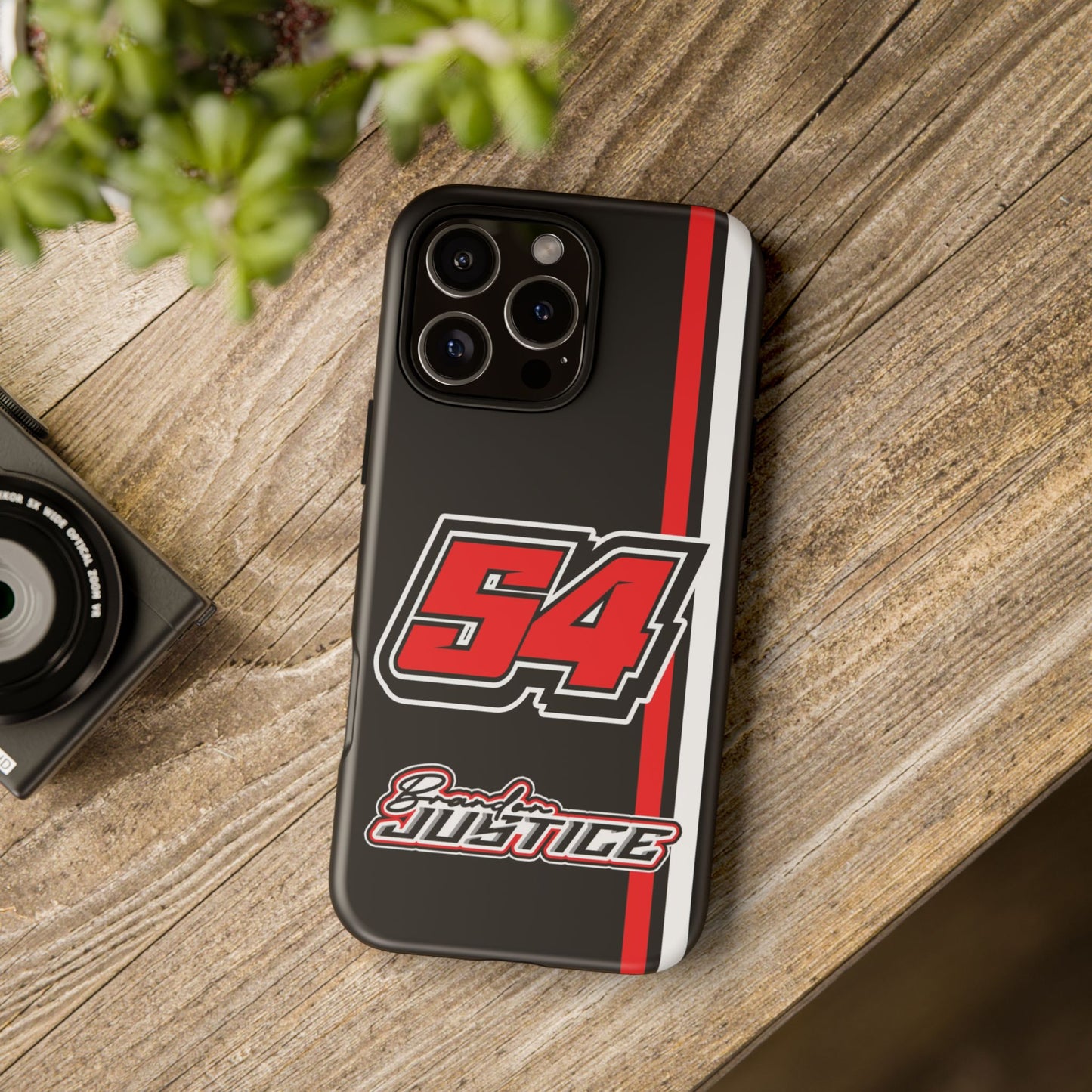 Brandon Justice #54 Race Stripe Phone Case