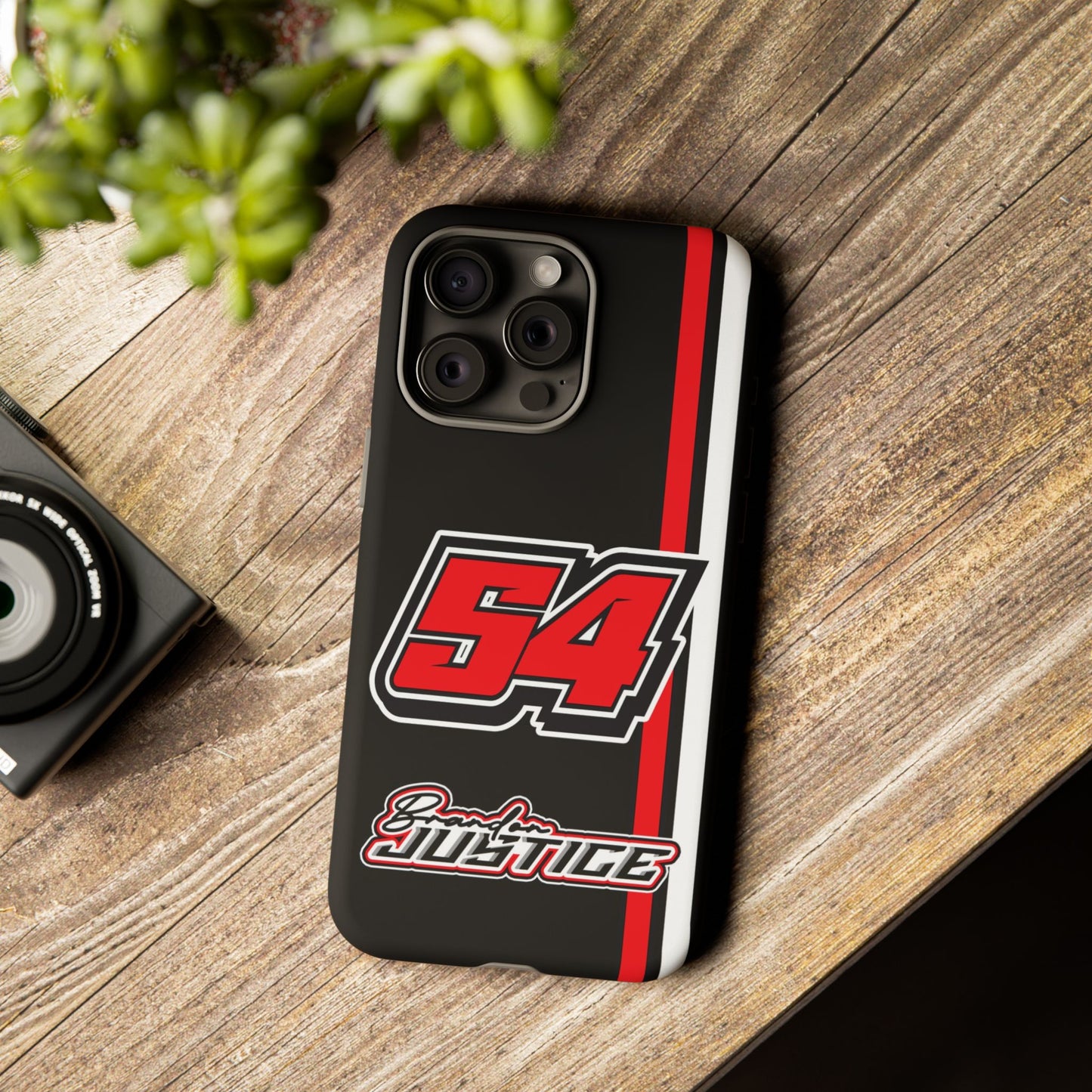 Brandon Justice #54 Race Stripe Phone Case