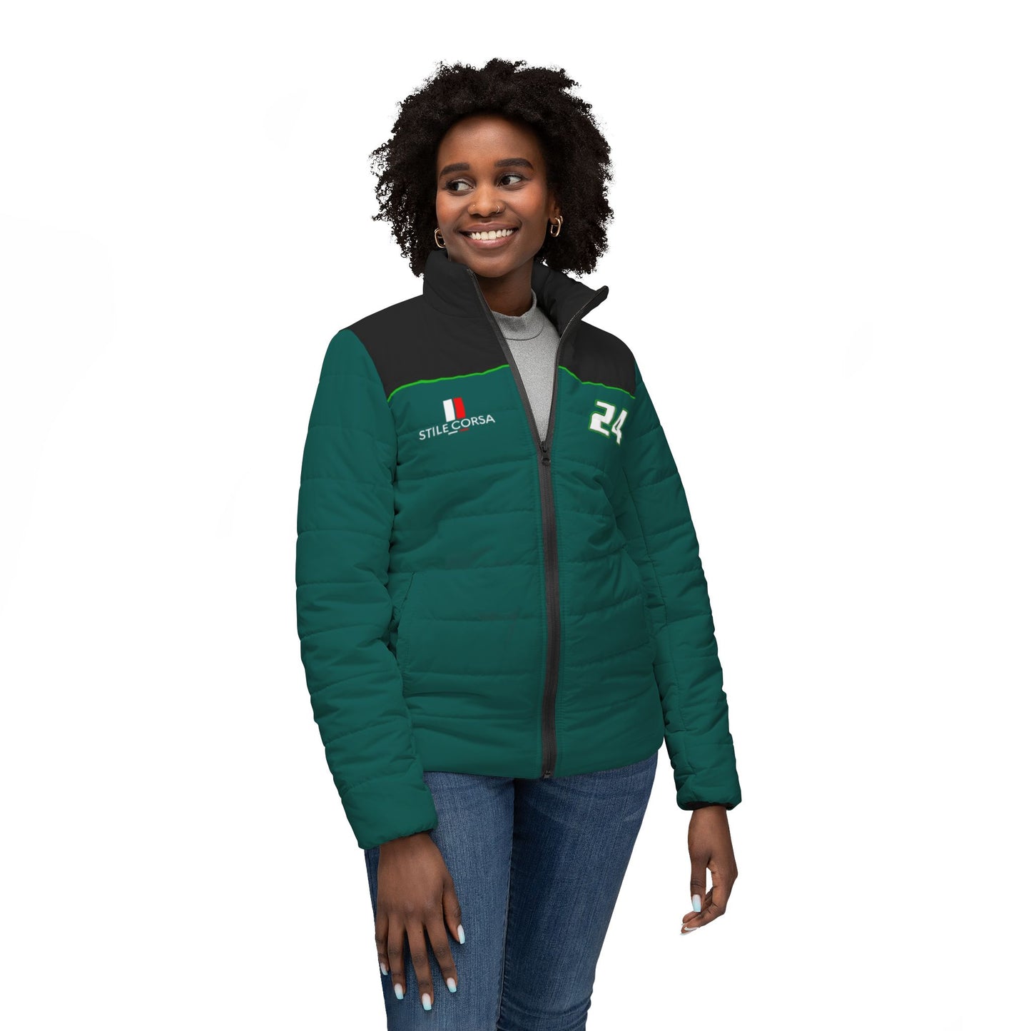 Nate Greene #24 Emerald Apex Puffer - Women's Fit