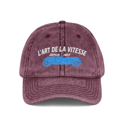 L'Art de la Vitesse  - Embroidered Vintage Style Cap