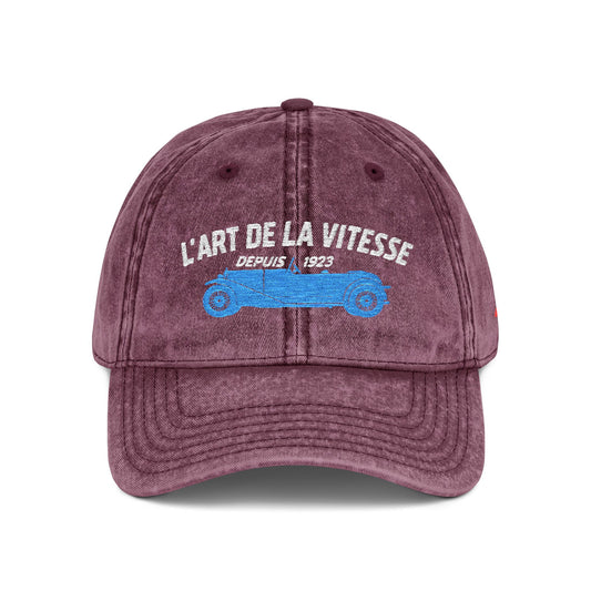 L'Art de la Vitesse  - Embroidered Vintage Style Cap