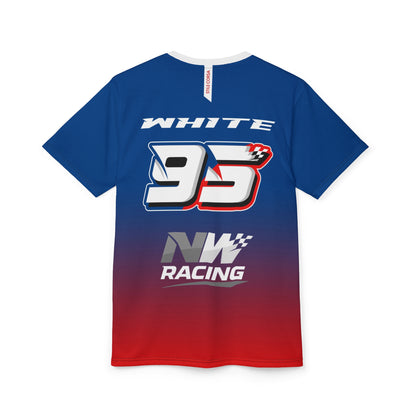 White #95 Checkered Surge Performance Tee