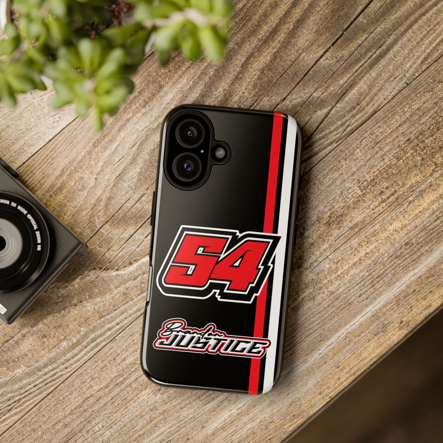 Brandon Justice #54 Race Stripe Phone Case