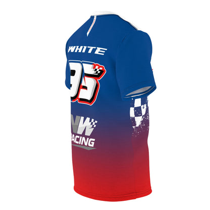 White #95 Checkered Surge Performance Tee