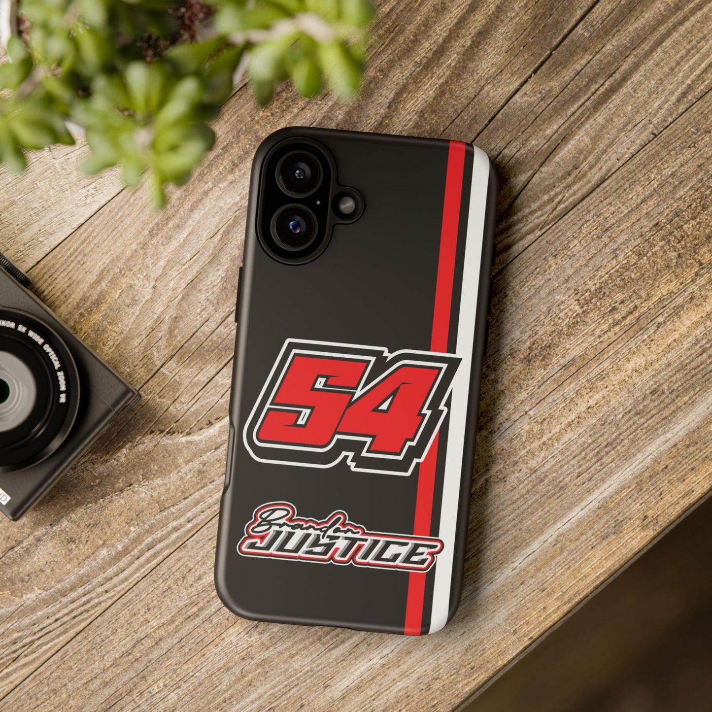 Brandon Justice #54 Race Stripe Phone Case