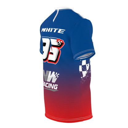 White #95 Checkered Surge Performance Tee