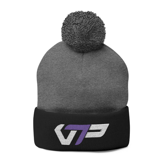 V7P Purple Pom Beanie