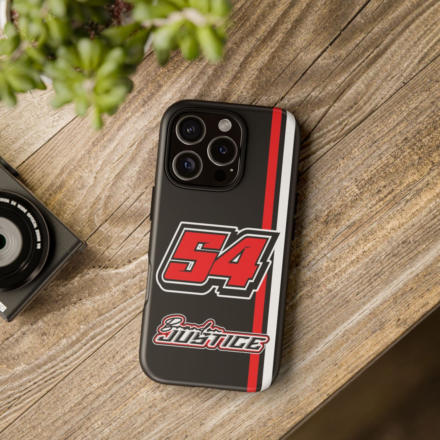 Brandon Justice #54 Race Stripe Phone Case
