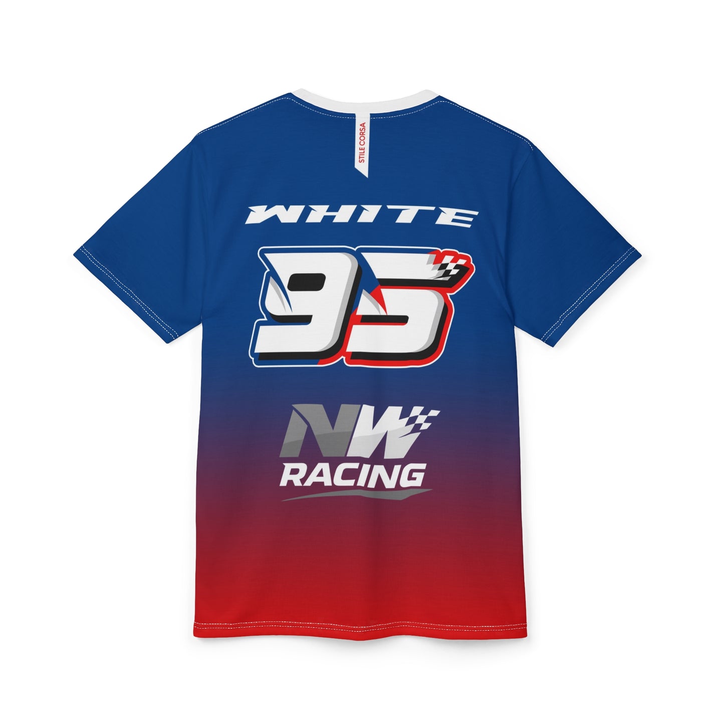 White #95 Checkered Surge Performance Tee
