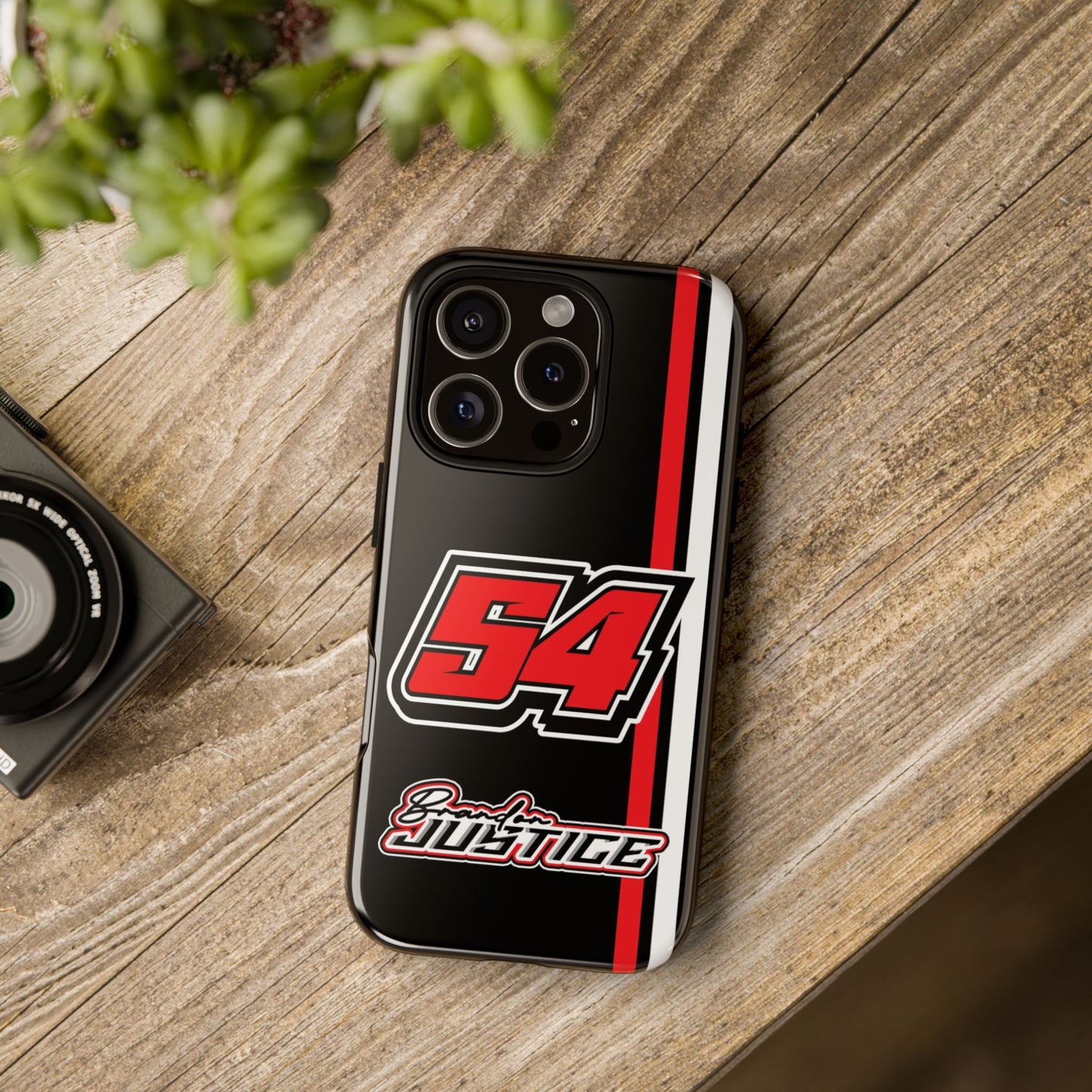 Brandon Justice #54 Race Stripe Phone Case