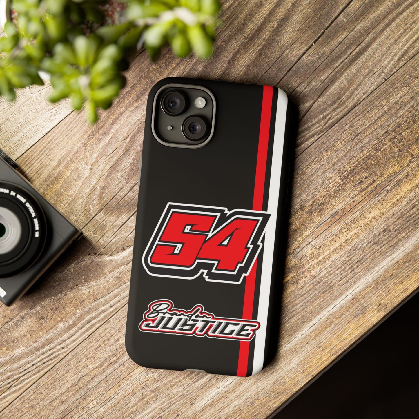 Brandon Justice #54 Race Stripe Phone Case