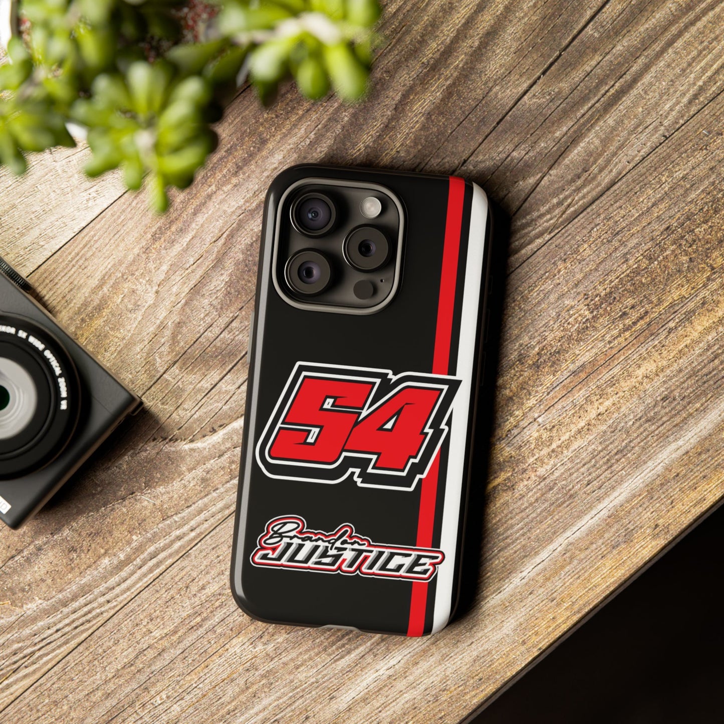 Brandon Justice #54 Race Stripe Phone Case